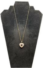 Gold Over Sterling Silver Heart Necklace, 6.5 g