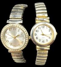 (2) Ladies’ Wrist Watches With Stretchy Bands