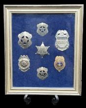 Framed Police Dept Badges—11.75” x 13.75”
