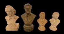 (4) Bust Figurines, (2) Ceramic—Wagner,