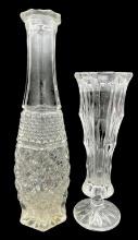 (2) Vintage Prescut Bud Vases, Including Anchor
