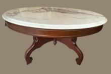 Victorian Style Marble Top Coffee Table - 22" x