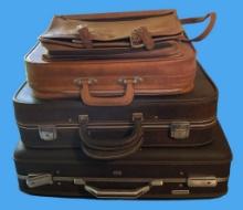 (3) Vintage Suitcases—Some Damage and (1)