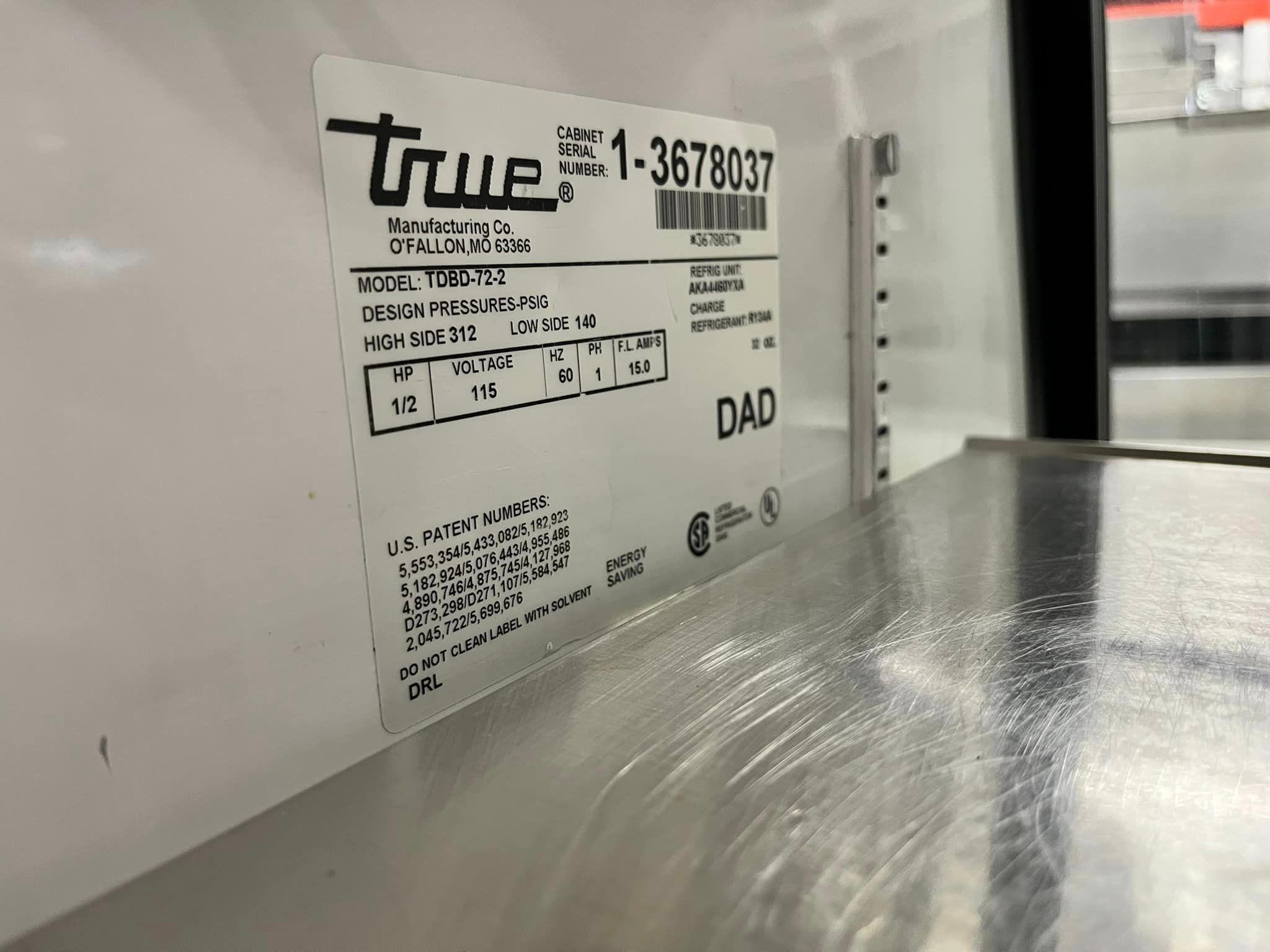 True 72” Straight Glass Refrigerated Deli Display Case