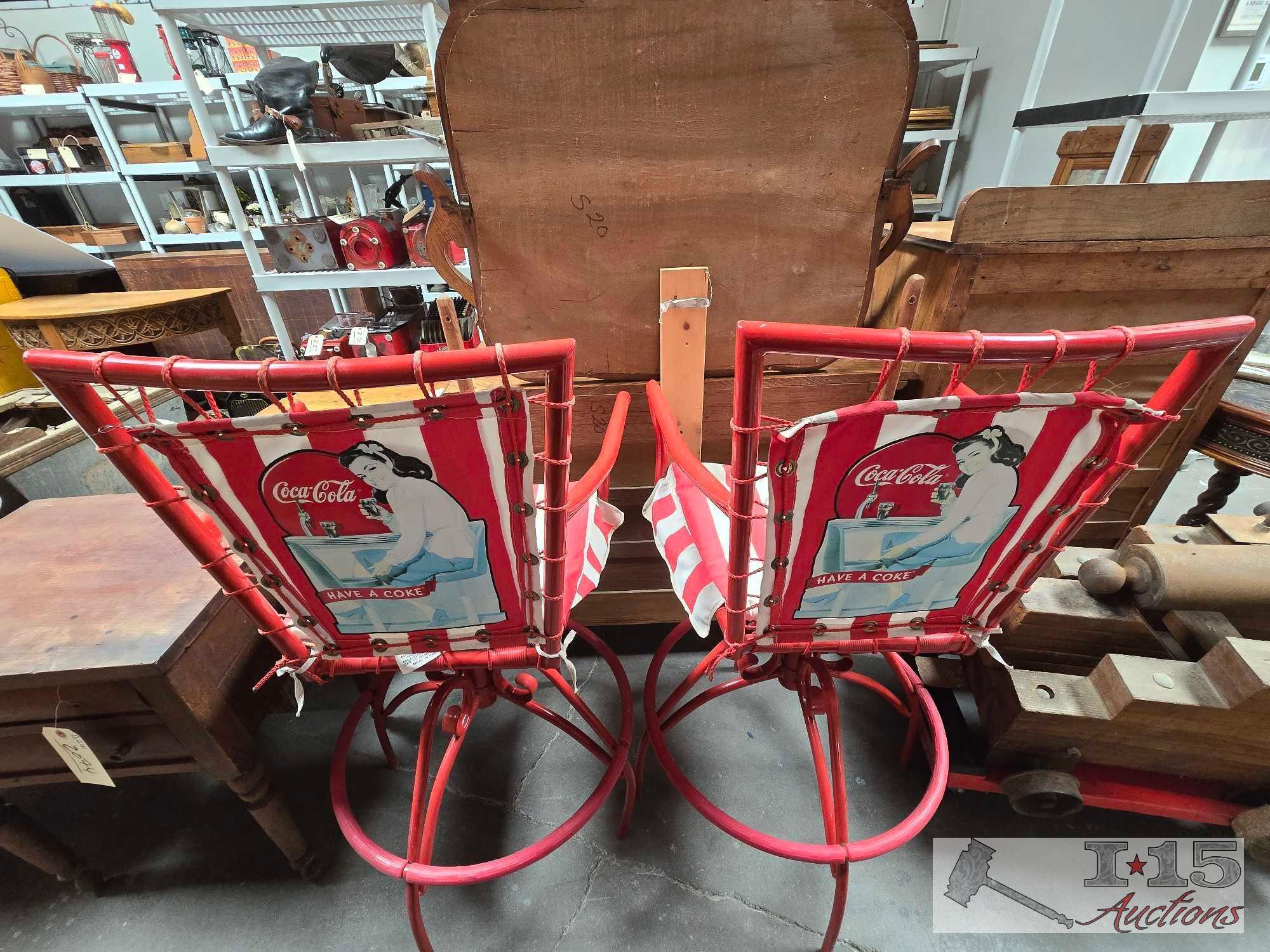 (2) Coca-Cola Patio High Chairs