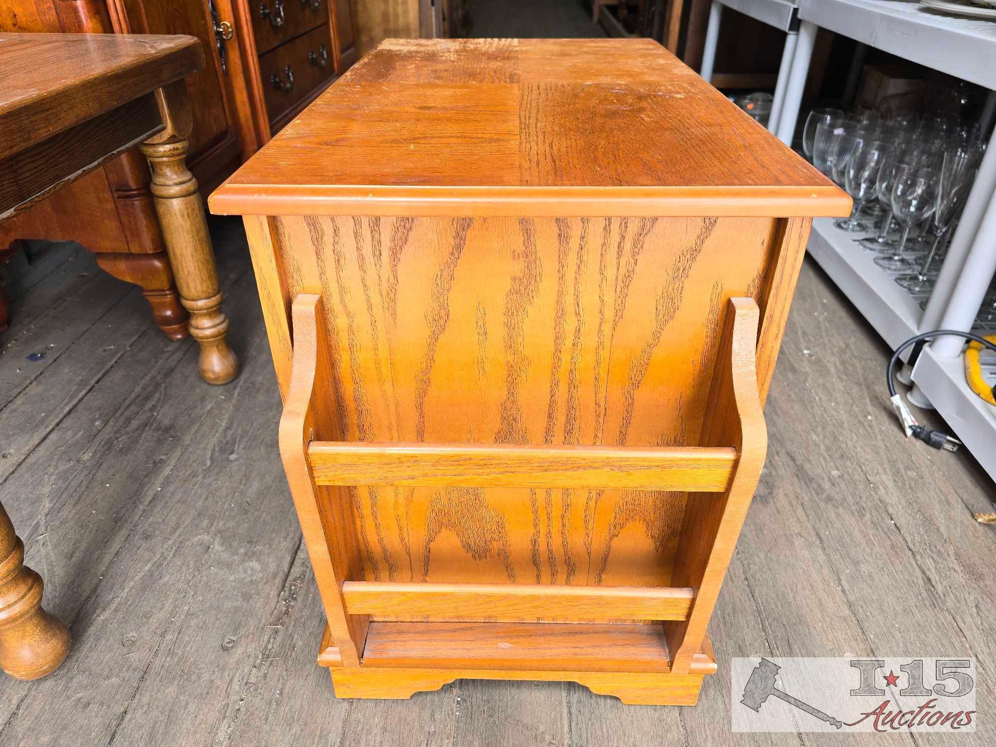 Side Cabinet with Magazine Rack, End Table with Drawer