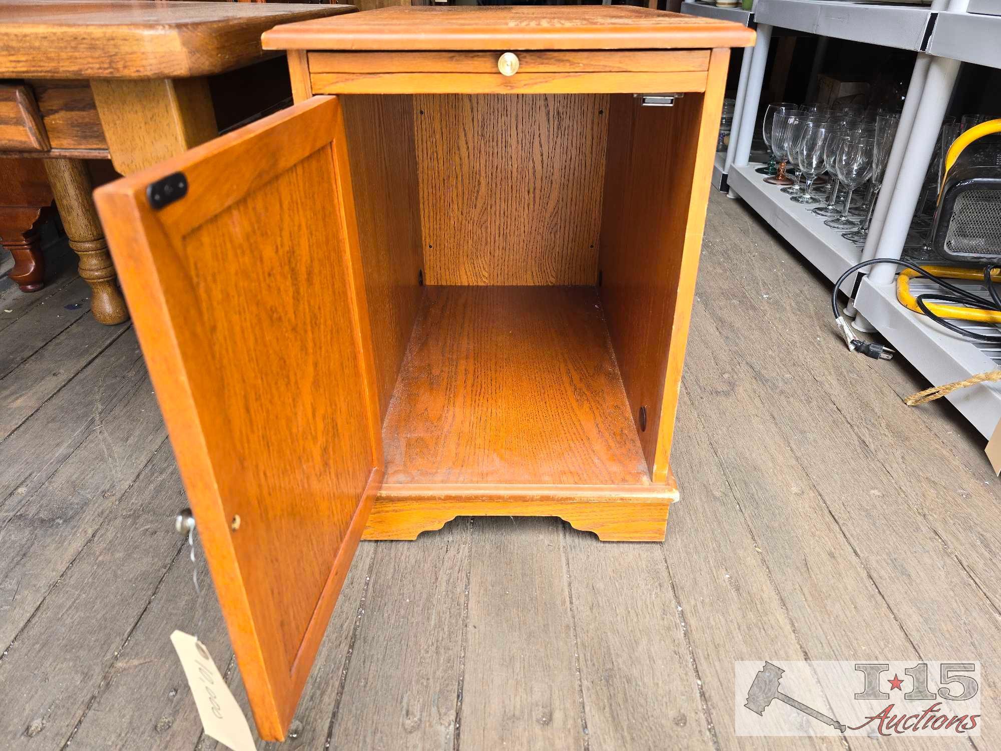 Side Cabinet with Magazine Rack, End Table with Drawer