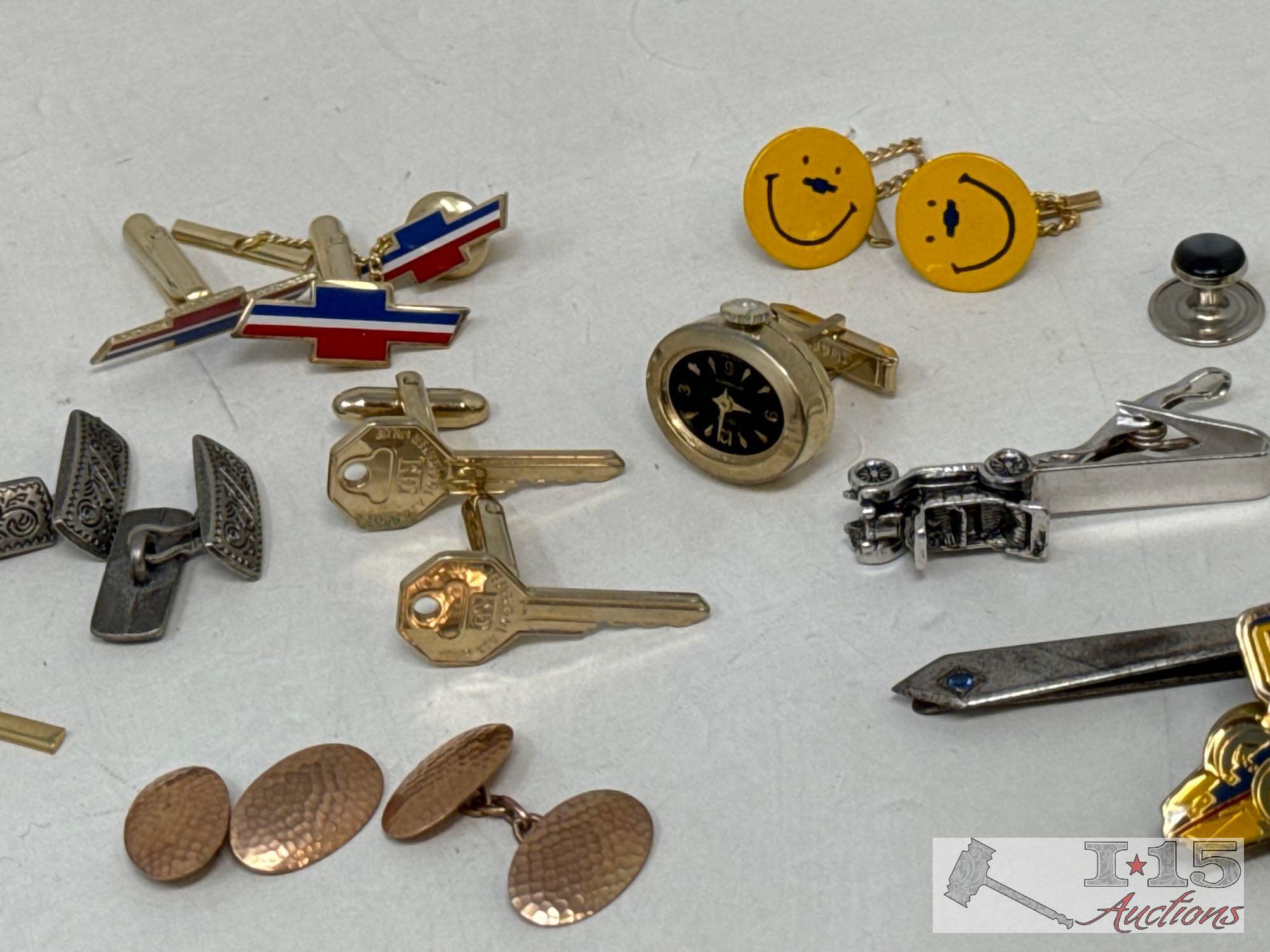 Pins, Cuff Links, Charm Bracelet and more