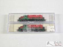 (2) Micro Trains N Scale Locomotive Model Trains