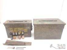 (2) Ammo Cans & Gun Cleaning Accessories