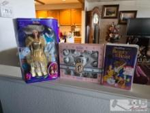 Beauty and the Beast VHS Tea set and Belle Collector Doll