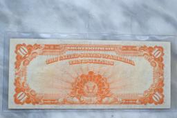 1922 $10 Gold Certificate -- High Grade