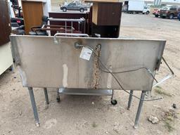 Stainless/S 3-Shelf Cart, Stainless/S Comm. 3-Compartment Sink w/ Drainboard