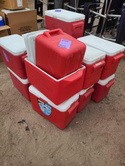 Group of Red Coleman Performance Coolers