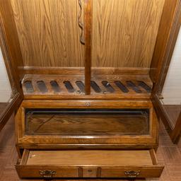 Lighted Wood and Glass 9-Gun Display Cabinet