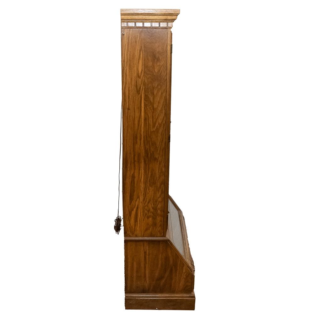 Lighted Wood and Glass 9-Gun Display Cabinet