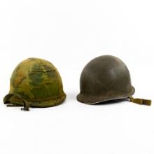 WWII M1 Helmet & Post Vietnam M1 Airborne Helmet
