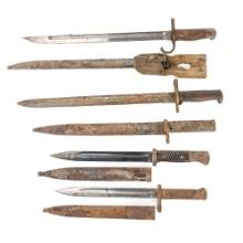 WWI WWII US German Japanese Bayonet Lot-Rust