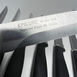 Epicure 8 piece 10-137K-7N-8 Superior Steel No Stain Steak Knives