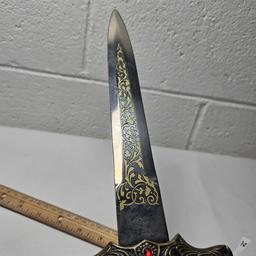 Ornate Metal Jeweled Dagger