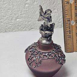 Glass and Metal Decorative Pixie Fairy Perfume / Oil Bottle