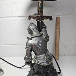 At Battles End Sculptural Knight Lamp