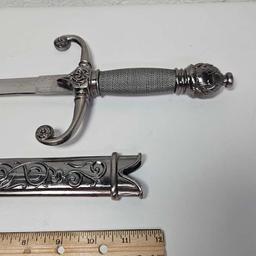 Decorative Metal Handheld Dagger with Sheath