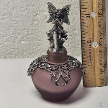 Glass and Metal Decorative Pixie Fairy Perfume / Oil Bottle