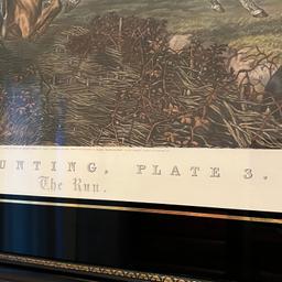 LARGE Fores's National Park Fox Hunting Plate 3 The Run Engraved by J. Harris in Wooden Frame