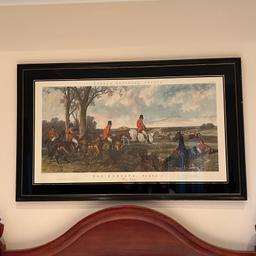 LARGE Fores's National Park Fox Hunting Plate 3 The Run Engraved by J. Harris in Wooden Frame