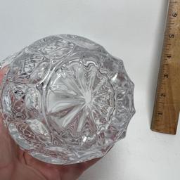 Pressed Crystal Vase with Diamond Pattern