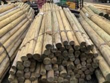 (986)BUNDLE OF 100 - 3" X 7' WOOD POST