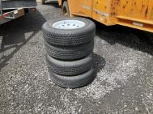 (1223) - (4)205/75R15 RADIAL TIRES/RIMS - 5 LUG