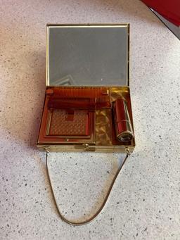 Art deco combination cigarette case compact