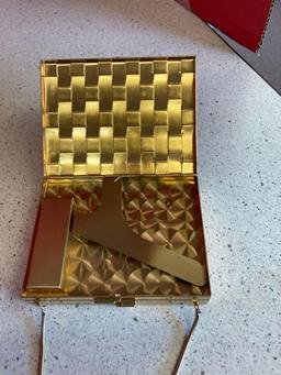 Art deco combination cigarette case compact