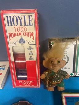 Playing cards troll doll Gemini keychain more