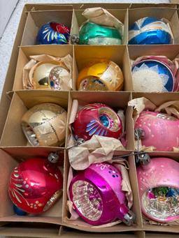 2027 vintage glass Christmas ornaments mostly indent reflectors
