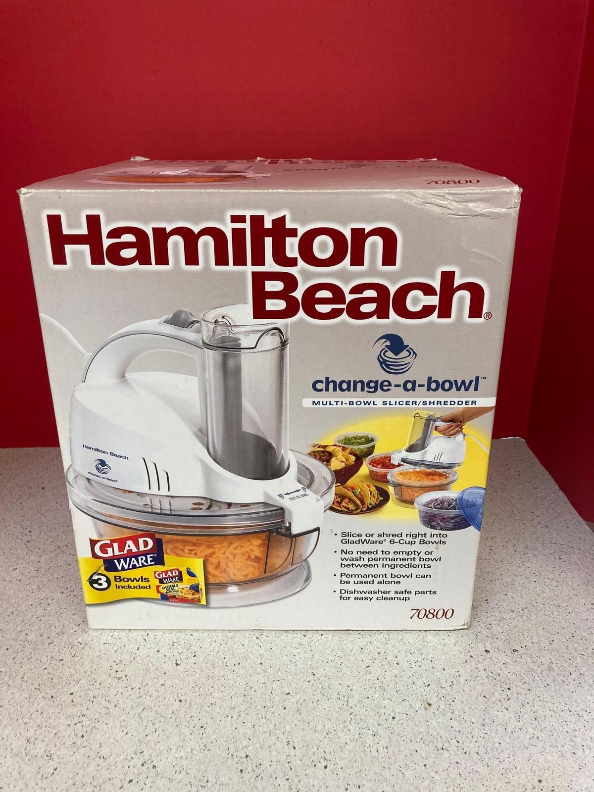 New in box Hamilton Beach change a bowl slicer shredder