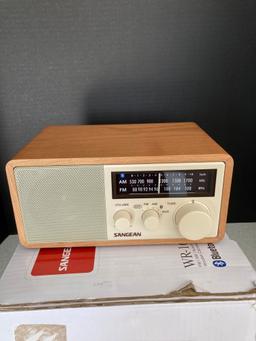 New in box Sangean am fm Bluetooth wooden cabinet receiver