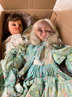 Vintage and other dolls, some on stands new old stock