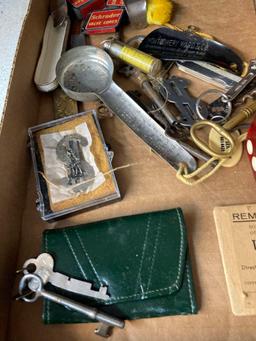 Vintage Forrestville, clock and barometer, shoehorns, vintage, dice and more