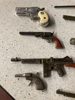 Miniature toy guns, pistols, cap guns, lighter