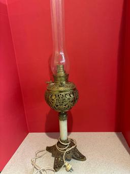 vintage oil lamp library banquet electrified