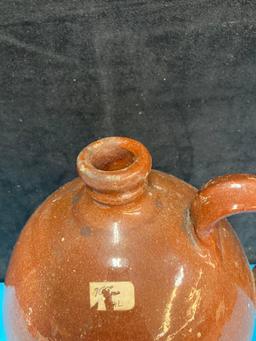 Pottery crock jug with handle