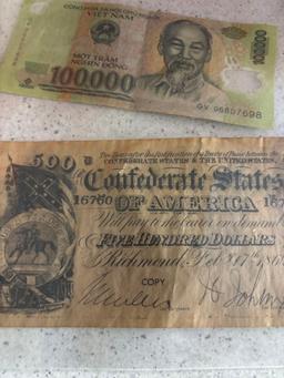 confederate And Vietnam money