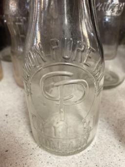 10 vintage milk bottles