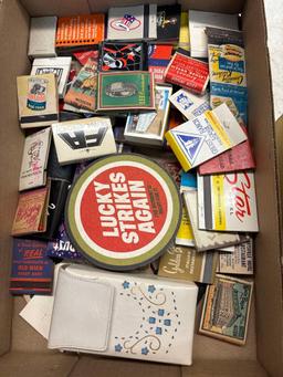 lots of vintage matches lighters and ashtrays