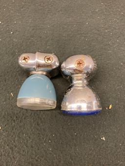 2 vintage steering wheel spinner knobs, Brody knobs chrome
