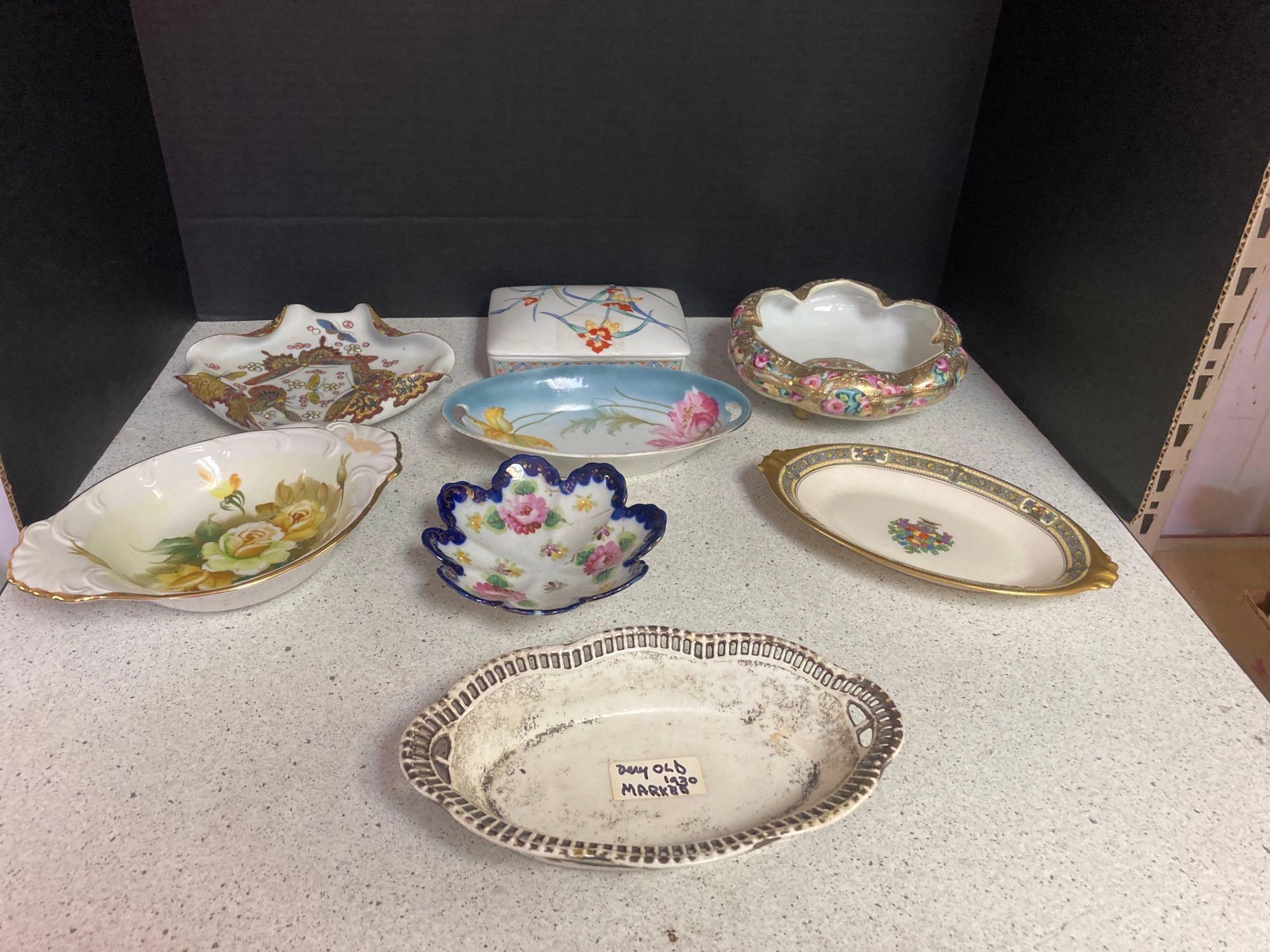 German gold and white numbered porcelain china and other pieces