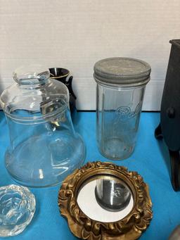 Rudi Fairhope greenhouse thermometer Canton vintage jars display screen wicker basket etc.